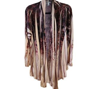 Closet Full Long Sleeve Open Front Crinkle Handkerchief hem Shacket Size XXL